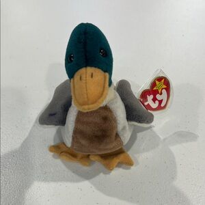 RARE! AUTHENTIC and THE ORIGINAL, Brand New Jake the Mallard BEANIE BABY 1997